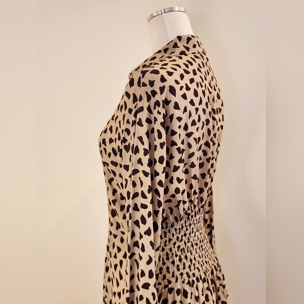 NWT || THAKOON || Collective leopard print, button down, tan/brown spots, size 4 - Picture 7 of 13